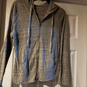 Aeropostale Heather Gray Zip-Up Sweater